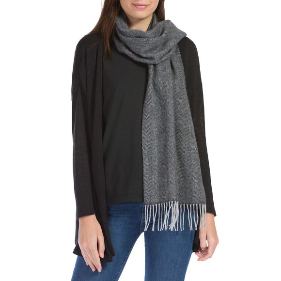 Women´s 100% Pure Cashmere Scarf, Woven (herringbone)